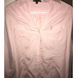 Pink button down top